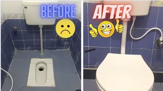 Indian toilet convert to wasten toilet Converting Indian toilet and fixing western toilet