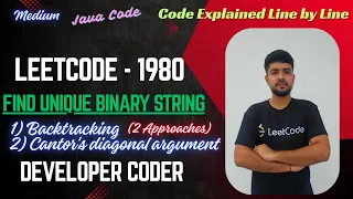 Find Unique Binary String LeetCode 1980 Cantor s Diagonal Argument Java Code Developer Coder