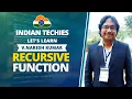 Recursive Function in C Programming By V Naresh Kumar Lesson 39