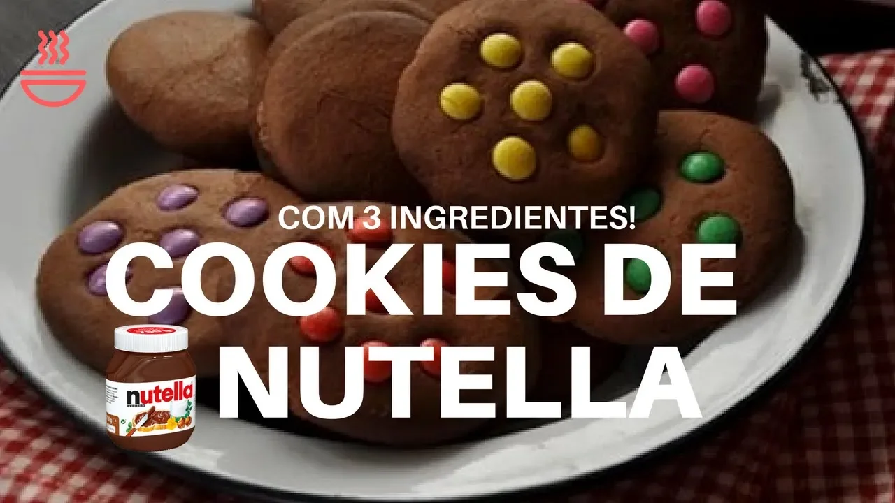 COOKIES DE NUTELLA COM SÓ 3 INGREDIENTES RECEITA #02 NATÁLIA CLEMENTIN