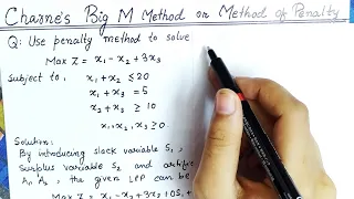 Lec-10 Big M Method Maximization Problem In Hindi Solve an LPP Example Operation research