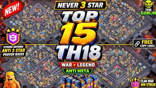 TOP 15 TH18 WAR LEGEND BASES 2026 ANTI-META ANTI 3 STAR Th18 war base Tested Th18 Bases