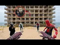 Team Spider-Man Tracks Down Michael Myers at a Seaside Building Action POV