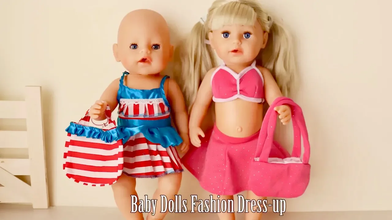 Baby Dolls Fashion Show Baby Born and Sister Play Dress Up and Dolls Wardrobe Closet Toys