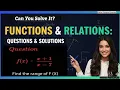 Lecture 15 Fine the Range of the Function maths olympiad Questions