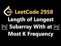 Length of Longest Subarray With at Most K Frequency - Leetcode 2958