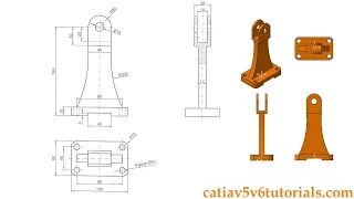 CATIA V5 Tutorial Beginner - Sketch Pad Hole Mirror Rectangular Pattern