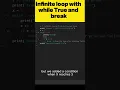 understanding Infinite loop with while True and break