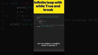 understanding Infinite loop with while True and break