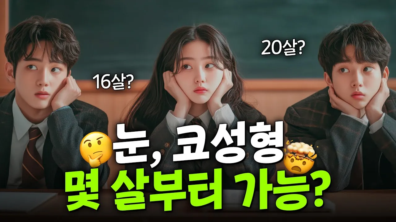 눈, 코 성형은 몇 살부터 할 수 있는 걸까? | ❗나이 때문에 고민이라면 시청❗
