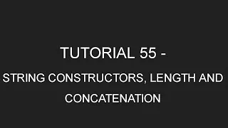 Java Programming Tutorial 55 - String Constructors Length Concatenation Literals in English