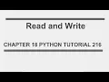 File Read and Write Python tutorial 216