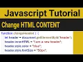 How to Change HTML Content with JavaScript