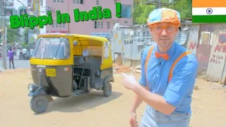 blippi in india learning about the rickshaw tuk tuk for kids