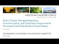 King County Audit Metro Transit Capital Delivery