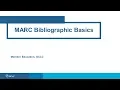 MARC Bibliographic basics
