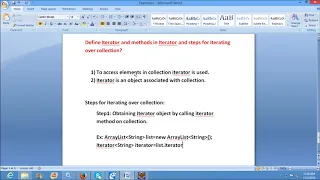 11 Explain iterator and methods in iterator in java