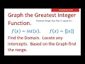 Graph The Parent Function For The Greatest Integer Function F x int x