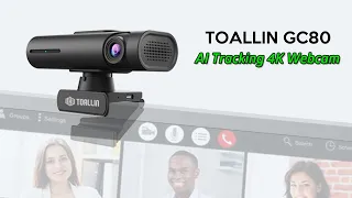 TOALLIN GC80 4K Auto Tracking Webcam for Live Streaming Calls Ai Tracking by Gesture Control