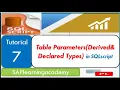 Table parameter in SQL Script Derived Declared Types use of table types in procedure - Tutorial 7