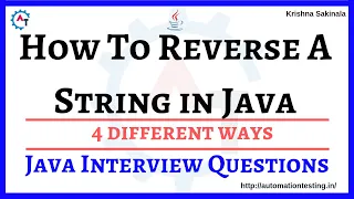 1 How to Reverse a String in Java - Java Interview Questions 4 ways