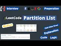 Partition List LeetCode Even After Odd Linked List Interview Preparation