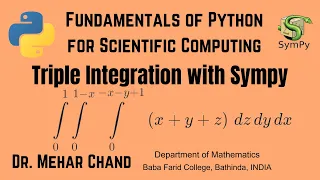 Triple Integral with SymPy Triple Integral with SymPy Python Scientific Computing