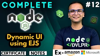 Lecture 12 Dynamic UI using EJS NodeJS Complete Course in Hindi Notes Certification