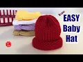EASY Step by Step for Beginners Loom Knit Newborn Baby Hat - No Holes 1 Strand of Yarn