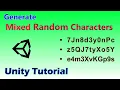 Generate Random Characters in Unity Random String using Letters numbers Mixed Random Characters