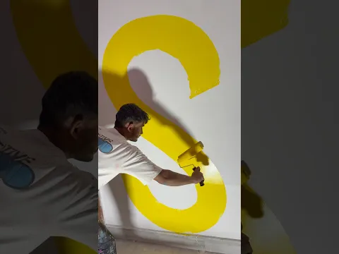 Wall painting yellow colour fast cort bedroom 🏡#highlights #trending