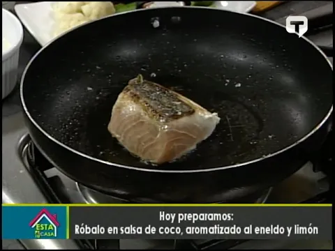 Hoy preparamos Róbalo en salsa de coco, aromatizado al eneldo y limón