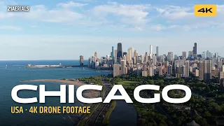 Chicago, USA 🇺🇸 4K Aerial Stock Footage: Downtown, Chicago River & Lakefront [Day to Night]