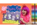 Coloring Peppa Pig in Outer Space JUMBO Coloring Page Crayola Crayons KiMMi THE CLOWN