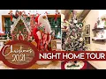 NEW 2021 Night Time Christmas Home Tour Featuring Frozen Inspired Entry Santa and More