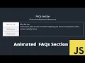 How To Create an Animated FAQ Section With HTML CSS And JavaScript