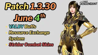 first descendant patch 1 3 30 more valby buffs