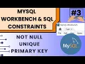 MySQL Workbench Tutorial Primary Key NOT NULL UNIQUE Tutorial