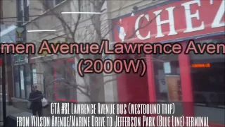 CTA Lawrence Avenue bus WB trip from Drive to Jefferson Park term 01-22-17