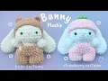 Strawberry Bunny Plushie and Bear Bunny Plushie Tutorial Cute Free Pattern