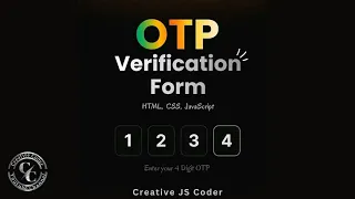 OTP code Verification Form using HTML CSS and JavaScript Creative JS Coder