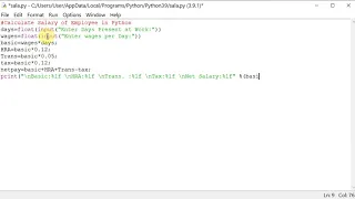 Calculate Salary of Employee in Python