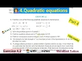 10th class math Chapter 4 Quadratic equations Exercise 4 2 Q no 4 part 4 CBSE NCERT WITH NOTES