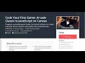 Code Your First Game Arcade Classic in JavaScript on Canvas