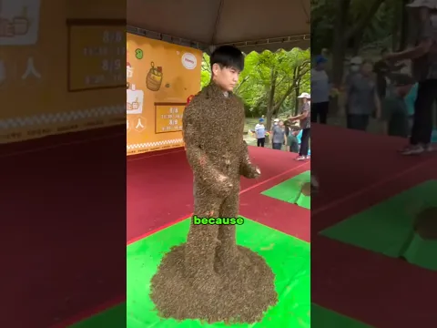 Why is this man covered in thousands of bees?