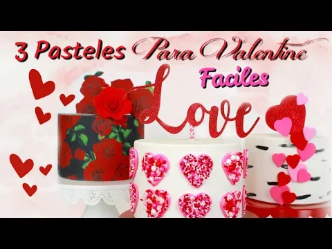 3 valentine fondant cake
