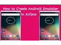 How to create an android emulator in eclipse