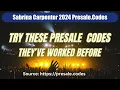 Sabrina Carpenter presale codes 2024