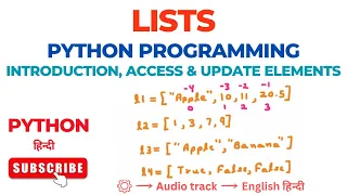 Python Lists Create List Access Elements from List Update List Examples with Execution