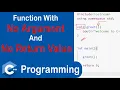 Function With No Argument And No Return Value in C Types of User Defined Functions